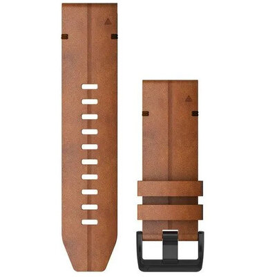 Leather strap Garmin 26mm (for Garmin Fenix 8/7X/6X (51mm), Tactix, etc.), brown, QuickFit, 010-12864-05