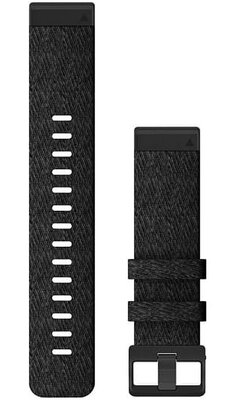 Strap Garmin QuickFit 22mm, nylon, black, black clasp (Fenix 7/6/5, Epix 2 aj.)
