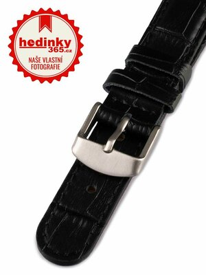 Unisex leather black strap for watches W-080-And