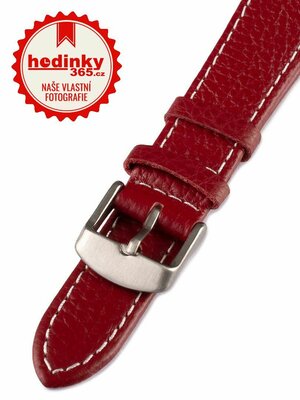 Unisex leather red strap for watches W-00-D