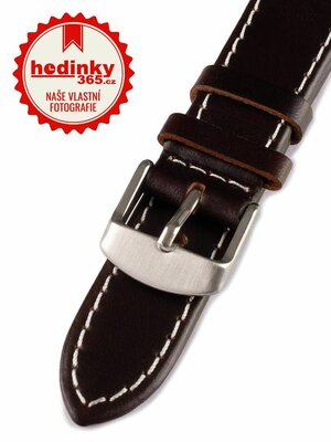 Unisex leather dark brown strap for watches W-00-B