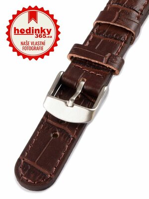 Unisex leather dark brown strap for watches W-080-B
