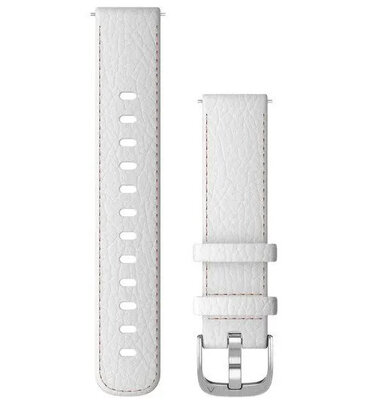 Leather strap Garmin 18mm (pro Venu 2S, Vívoactive 4S, Vívomove 3S), White V2, Quick Release