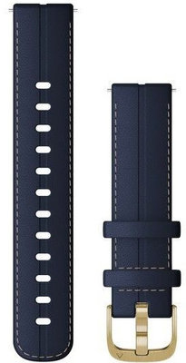Strap Garmin Quick Release 18mm leather blue golden clasp Venu 2S V voactive 4S V vomove 3S