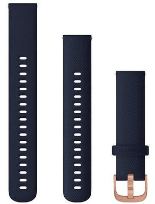 Garmin Strap Quick Release 18mm, silicone dark blue, pink-gold clasp (+ elongated part)