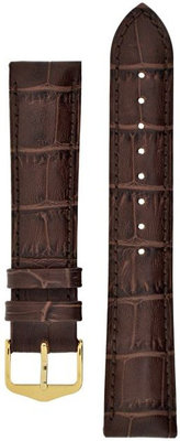 Brown leather strap Hirsch Duke L 01028010-1