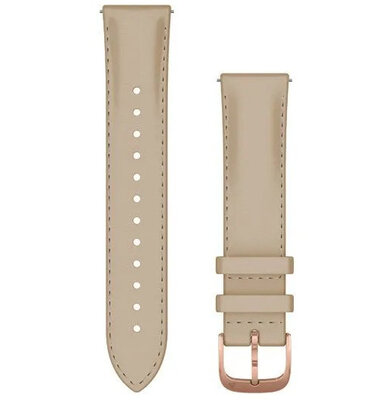 Strap Garmin Quick Release 20mm, leather, beige, pink-gold clasp (Venu, Venu Sq, Venu 2 plus aj.)