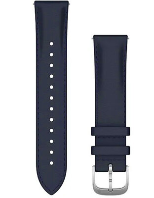 Strap Garmin Quick Release 20mm, leather, dark blue, silver clasp (Venu, Venu Sq, Venu 2 plus aj.)