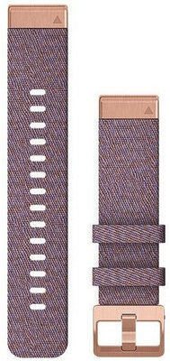 Strap Garmin QuickFit 20mm, nylon, purple, pink-golden clasp (Fenix 7S/6S/5S)