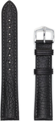 Black leather strap Hirsch Camelgrain L 01009050-2 (Calfskin)