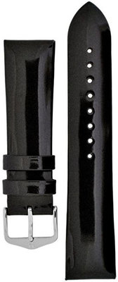 Black leather strap Hirsch Diva M 01536150-2 (Calfskin)