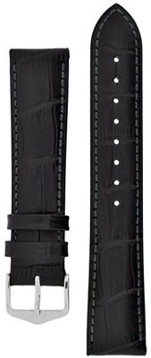 Black leather strap Hirsch Duke L 01028050-2 (Calfskin)