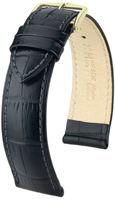 Black leather strap Hirsch Duke M 01028150-1 (Calfskin)