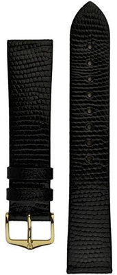Black leather strap Hirsch Lizard L 01766050-1 (Lizard leather)