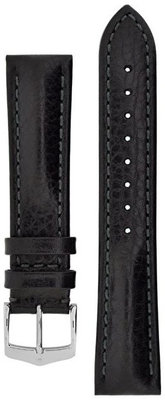 Black leather strap Hirsch Lucca L 04902050-2 (Calfskin)