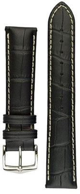 Black leather strap Hirsch Modena L 10302850-2 (Calfskin)