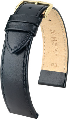 Black leather strap Hirsch Osiris L 03475050-1 (Calfskin)