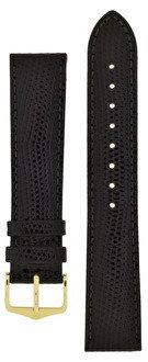 Black leather strap Hirsch Rainbow L 12322650-1 (Calfskin)