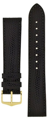 Black leather strap Hirsch Rainbow M 12302650-1 (Calfskin)