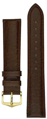 Brown leather strap Hirsch Camelgrain L 01009015-1 (Calfskin)