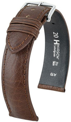 Brown leather strap Hirsch Camelgrain L 01009015-2 (Calfskin)