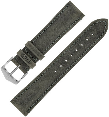 Khaki leather strap Hirsch Heritage L 05033030-2 (Calfskin)