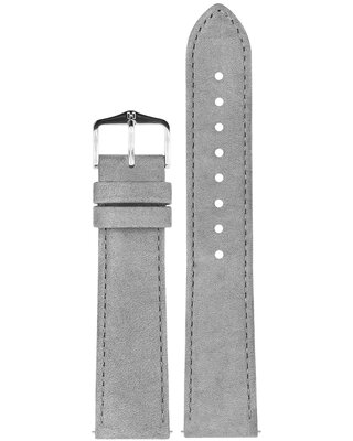 Leather strap Hirsch Osiris L 03433030-2, gray, calf leather, length L, Quick Release