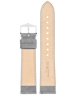 Leather strap Hirsch Osiris L 03433030-2, gray, calf leather, length L, Quick Release