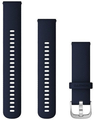 Garmin Strap Quick Release 22mm, silicone dark blue, silver clasp (+ elongated part)