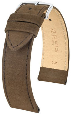 Dark brown leather strap Hirsch Osiris L 03433010-2 (Calfskin)