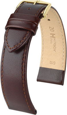 Dark brown leather strap Hirsch Osiris L 03475010-1 (Calfskin)