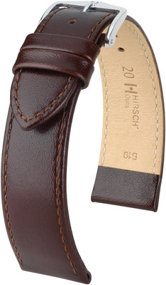 Dark brown leather strap Hirsch Osiris L 03475010-2 (Calfskin)