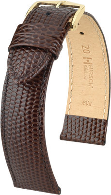 Dark brown leather strap Hirsch Rainbow L 12322610-1 (Calfskin)