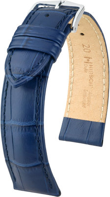 Dark blue leather strap Hirsch Duke L 01028080-2 (Calfskin)