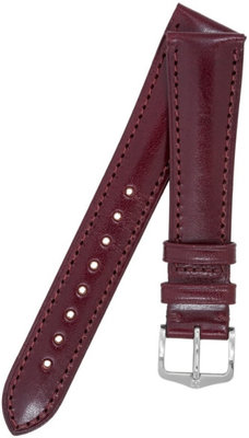 Burgundy leather strap Hirsch Siena L 04202060-2 (Calfskin)