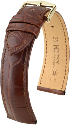 Brown leather strap Hirsch Genuine Alligator L10220719-1 (Alligator leather)