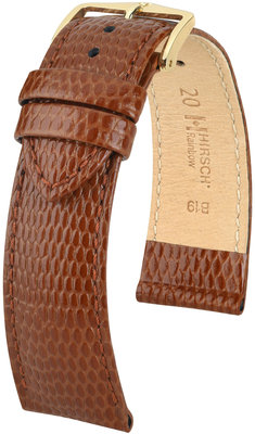 Brown leather strap Hirsch Rainbow M 12302670-1 (Calfskin)
