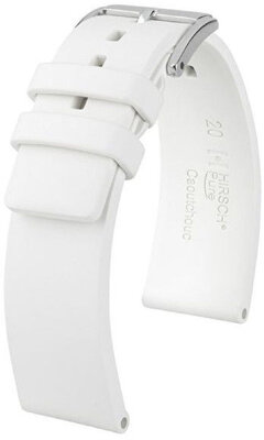 Rubber strap Hirsch Pure 40418800-2, white, natural rubber, length L, Quick Release