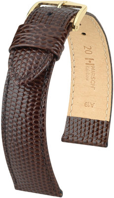 Leather strap Hirsch Rainbow M 12302610OE-1, brown, calfskin, open end (for fixed spring bars), length M, Quick Release