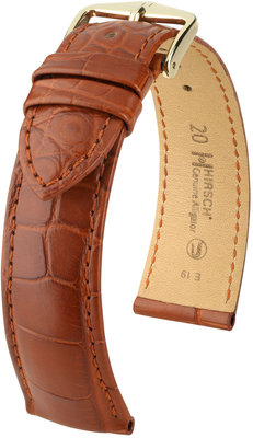 Orange leather strap Hirsch Genuine Alligator L 10220779-1 (Alligator leather)