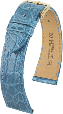 Light blue leather strap Hirsch Genuine Croco L 18920883-1 (Crocodile leather) Hirsch selection