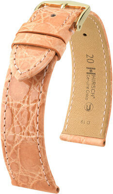 Light orange leather strap Hirsch Genuine Croco L 18920822 (Crocodile leather) Hirsch selection