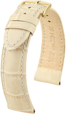 Beige leather strap Hirsch Duke M 01028190-1 (Calfskin)