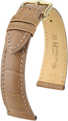 Beige leather strap Hirsch London L 04307099-1 (Alligator leather) Hirsch selection