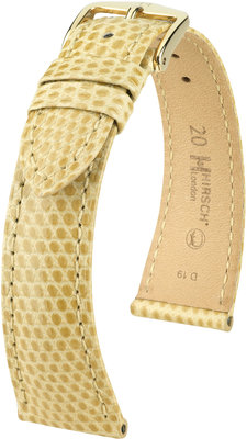 Beige leather strap Hirsch London L 04366090-1 (Lizard leather) Hirsch selection