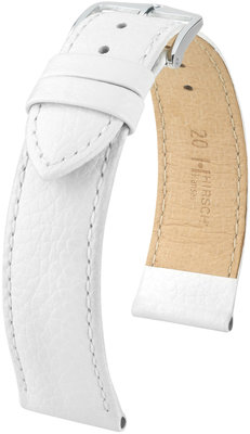 White leather strap Hirsch Kansas L 01502000-2 (Calfskin)