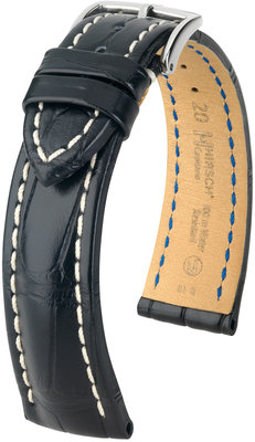Black leather strap Hirsch Capitano L 05107059-2 (Alligator leather)