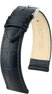 Black leather strap Hirsch Duke L 01029050-2 (Calfskin)
