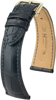 Black leather strap Hirsch London L 04307059-1 (Alligator leather)