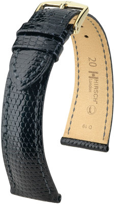 Black leather strap Hirsch London L 04366050-1 (Lizard leather) Hirsch selection
